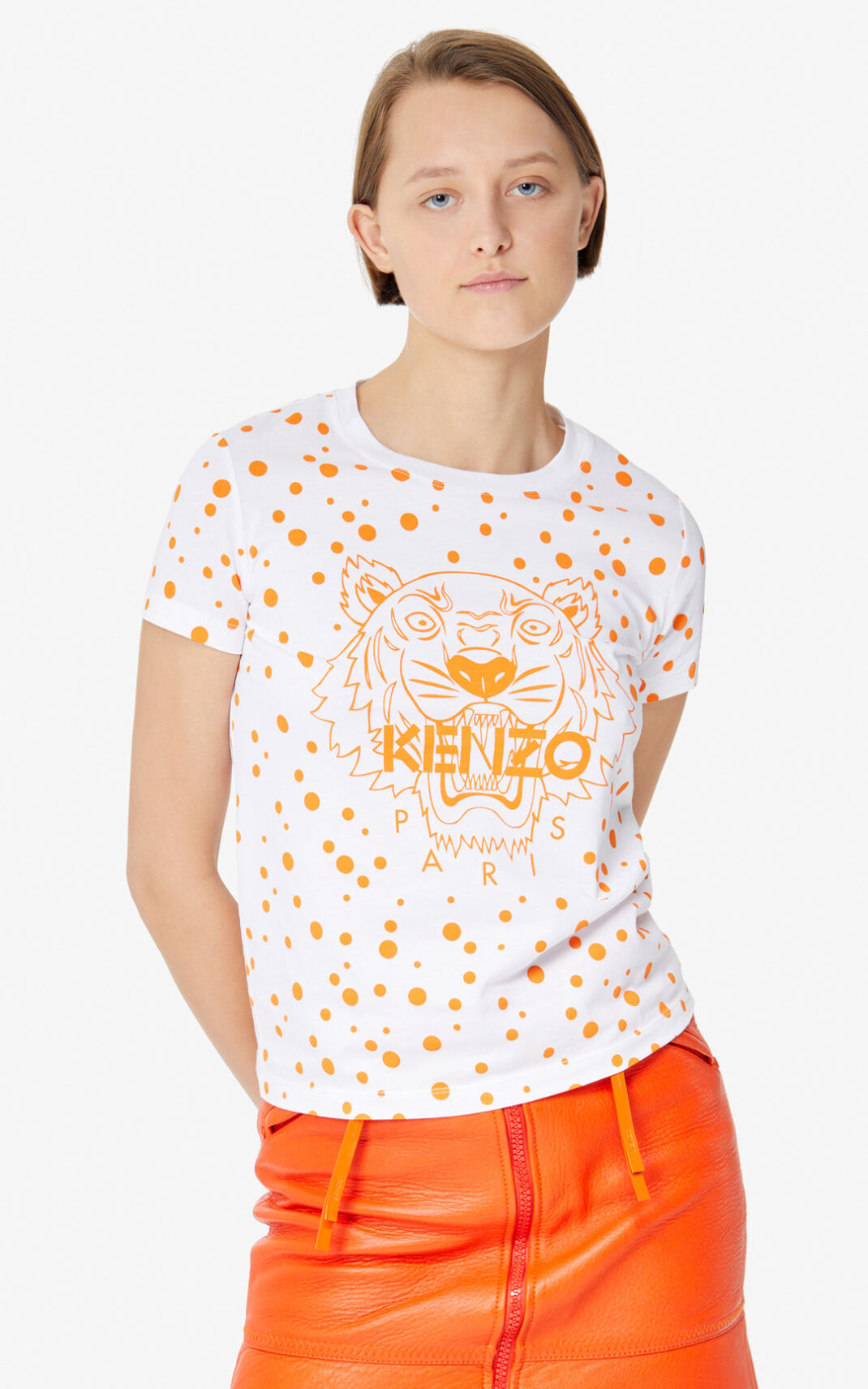 Kenzo Dots 虎 Tシャツ レディース 深いオレンジ - FXLJBQ683